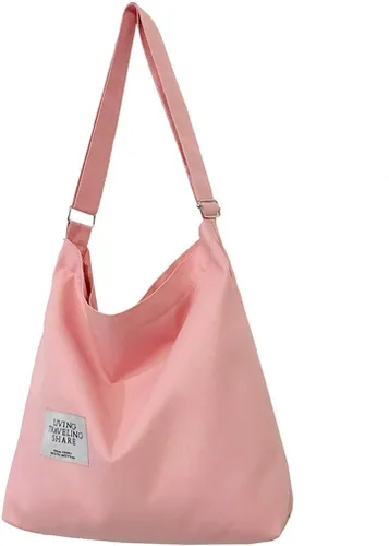 Miniatura 80 de Covelin - Bolsa de hombro informal de lona para mujer, estilo bohemio y retro, bolsa de mano, bolso cruzado, tamaño grande
