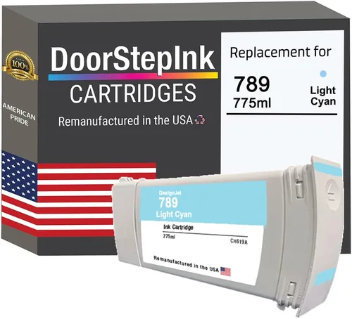 DoorStepInk 789 Cartucho de tinta remanufacturado cian claro para HP 789 (CH619A), compatible con impresoras DesignJet L25500 de formato ancho de 42