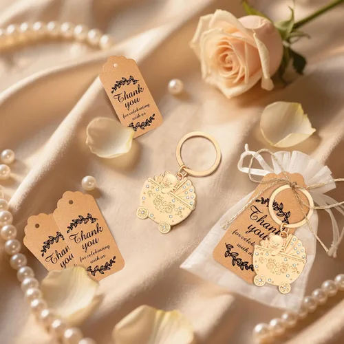 Miniatura 7 de 50 llaveros con forma de carro de bebé para baby shower, llavero de oso para regalos de juegos, regalos, decoración, recuerdos para invitados a