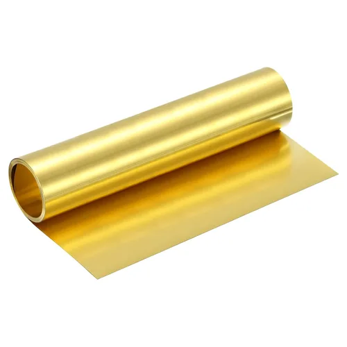 Miniatura 110 de uxcell Rollo de lámina de latón, 40 x 2 x 0.016 pulgadas, rollo de lámina de latón intermitente de metal para manualidades, reparaciones