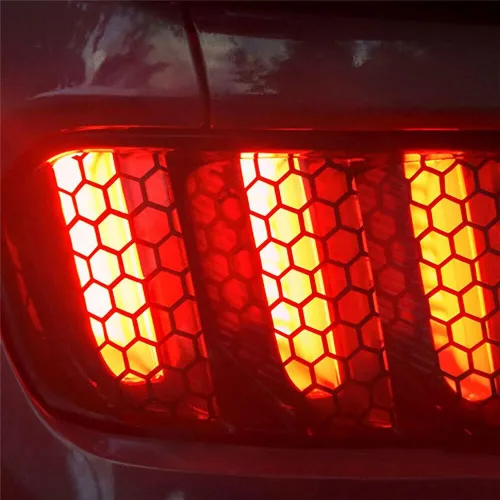 Miniatura 5 de MACHSWON Adhesivo de fibra de carbono/negro brillante para automóvil, 18.9 x 11.8 pulgadas, etiqueta de luz de PVC para la parte trasera del coche