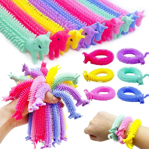 Miniatura 8 de 40 paquetes de juguetes de cuerda elástica Fidget, juguetes de cuerda sensoriales con forma de dinosaurio, juguetes de cuerda Fidget para niños