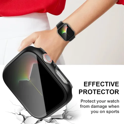 Miniatura 6 de Paquete de 2 fundas protectoras de pantalla para Apple Watch SE 2025 SE Series 6 5 4 SE de 40mm, protector de vidrio Anti-Espía, cubierta rígida