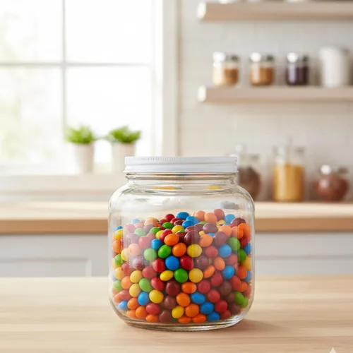 Miniatura 5 de Frasco de vidrio grande de medio galón Kitchentoolz con boca ancha y tapa metálica hermética - Capacidad de 1/2 galón (64oz) - Para encurtidos