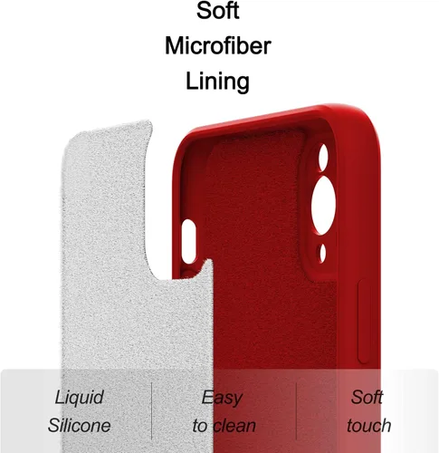 Miniatura 5 de Funda para Samsung Galaxy S22 Ultra, funda delgada de silicona líquida, a prueba de golpes, funda delgada para Samsung Galaxy S22 Ultra, funda Rojo