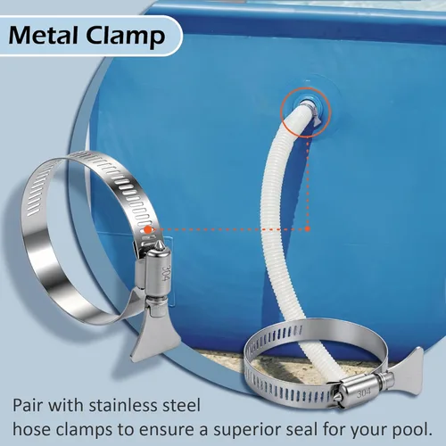 Miniatura 7 de Tapones de piscina para piscina sobre el suelo, paquete de 4 con abrazaderas, para piscinas Bestway e Intex de reemplazo de tapón de orificio