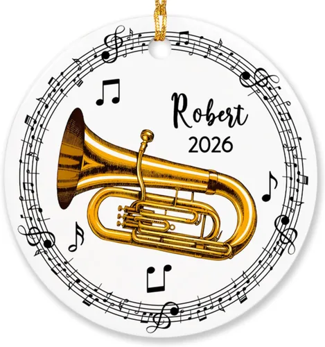 Miniatura 15 de Adorno de acordeón personalizado de Navidad, adorno de instrumento musical de acordeón para árbol de Navidad 2025, adorno de acordeón regalo