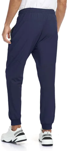Miniatura 4 de Rapoo - Pantalones ligeros para hombre, de secado rápido, con 3 bolsillos con cremallera, para entrenamiento, pista, gimnasio y atletismo