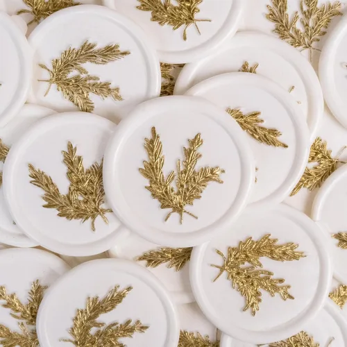 25 calcomanías de sello de cera dorada y blanca, sellos de sobres hechos a mano, autoadhesivos, bodas, invitaciones de fiesta, envoltura de regalo,