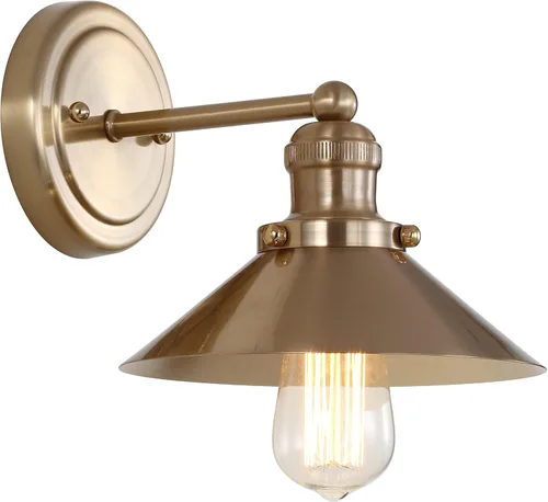 Miniatura 12 de JONATHAN Y JYL7427B JYL7427B del 17 de julio, lámpara de pared de sombra metálica de 44.5 cm con 2 luces, estilo granja contemporáneo transicional