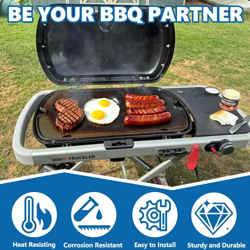 Miniatura 3 de SafBbcue Plancha de cocina de hierro fundido para Weber Traveler Portable Series Gas Grill, placa para Weber 9010001 9011701 9013001 9020001 9030001