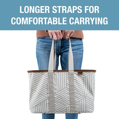 Miniatura 7 de CleverMade Collapsible LUXE Tote, 30L Foldable Grocery Shopping Bag, Reusable