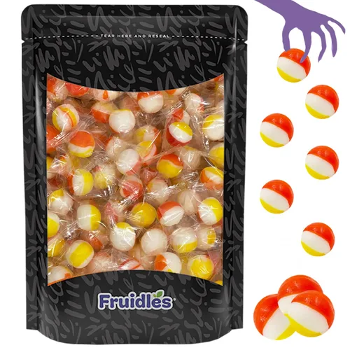 Miniatura 3 de Fruidles Paletas de maíz de Halloween, bolas y barriles, ideales para rellenos de bolsas de golosinas de fiesta de Halloween, envueltas
