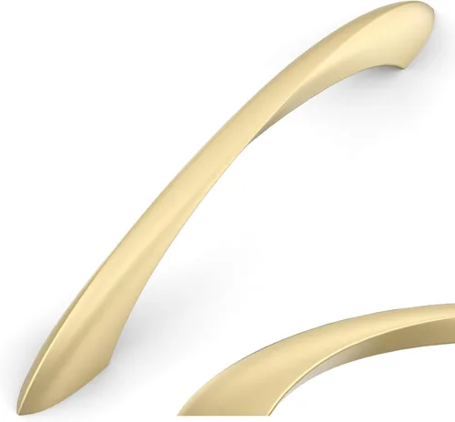 Miniatura 11 de Amerdeco - Paquete de 10 tiradores de gabinete dorados cepillados de 3 pulgadas (76mm) con orificio central, herrajes dorados para cocina, tiradores