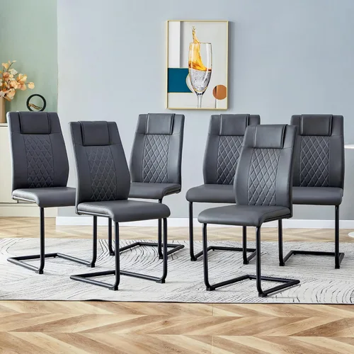 Miniatura 13 de Dining Chairs Set of 6,Kitchen Chairs with Leather Cushions,Modern Dining Chairs with Gold Metal Frame,Dinner Chairs for Kitchen & Dining Room and
