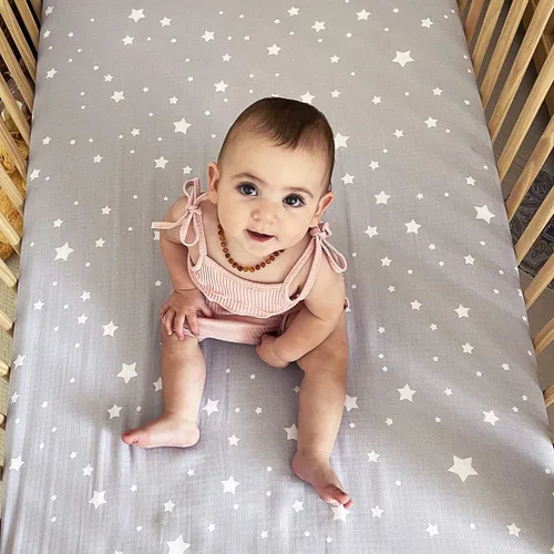 Miniatura 8 de Newton Baby Sábana bajera ajustable para cuna (paquete de 2), ultra transpirable y suave, de algodón orgánico, se adapta a todas las cunas estándar
