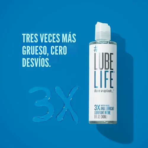 Miniatura 8 de LubeLife 3X Lubricante Anal – Lubricante a Base de Agua Extra Grueso para Hombres, Mujeres y Parejas – Lubricante Personal No Pegajoso, Compatible