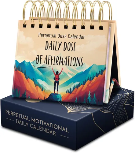 RYVE Calendario diario de afirmación – Calendario de escritorio motivacional con afirmaciones diarias para mujeres, regalos positivos,