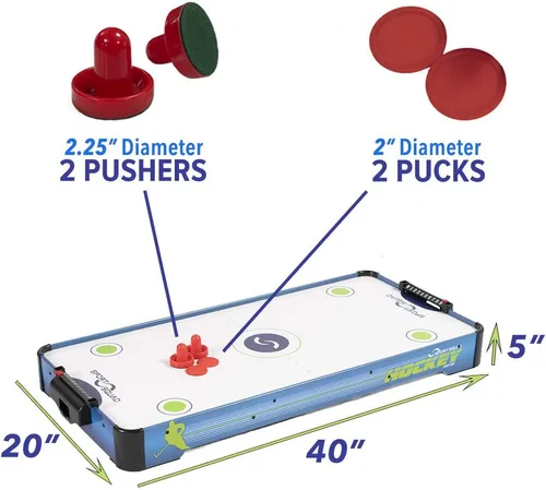 Miniatura 7 de Sport Squad HX40 40 inch Table Top Air Hockey Table for Kids and Adults - Electric Motor Fan - Includes 2 Pushers and 2 Air Hockey Pucks - Great for