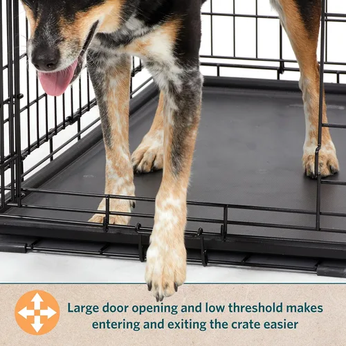 Miniatura 7 de MidWest Homes for Pets Jaula para perros de etapas intermedias de vida con puerta única de 36 pulgadas plegable, seguridad mejorada, incluye bandeja
