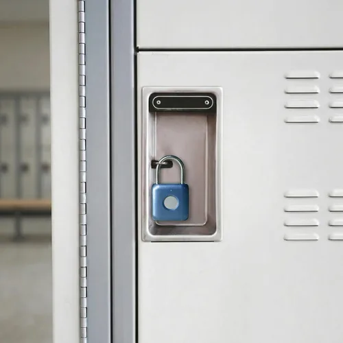 Miniatura 2 de eLinkSmart Candado de huella digital - Candado de combinación sin llave de metal azul para armario de gimnasio, armario escolar, mochila, maleta
