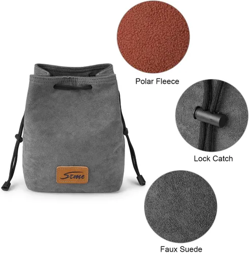 Miniatura 2 de S-ZONE Bolsa suave para cámara DSLR, inserto para bolso de mano con cordón, funda para lente compatible con Canon Nikon Sony Gris