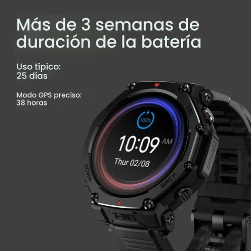 Miniatura 6 de Amazfit T-Rex 3 Pro - Reloj inteligente para exteriores con pantalla AMOLED de zafiro de 1.890 in, bisel Ti, GPS de doble banda, mapas sin conexión