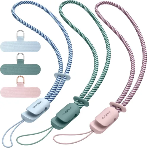 Miniatura 22 de SURPHY Paquete de 3 correas de muñeca para teléfono con lengüeta de sujeción para teléfono celular, correa para teléfono celular, correa para A