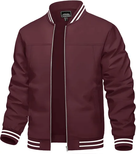 Miniatura 22 de TACVASEN Chaqueta ligera para hombre, casual, primavera, otoño, cortavientos, bombardero, con cremallera, abrigo con bolsillo