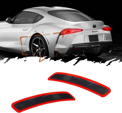 para Toyota GR Supra 2020-2022 Reflectores de Marcador Lateral del Guardabarros del Parachoques Trasero con Lente Ahumado Guardabarros de