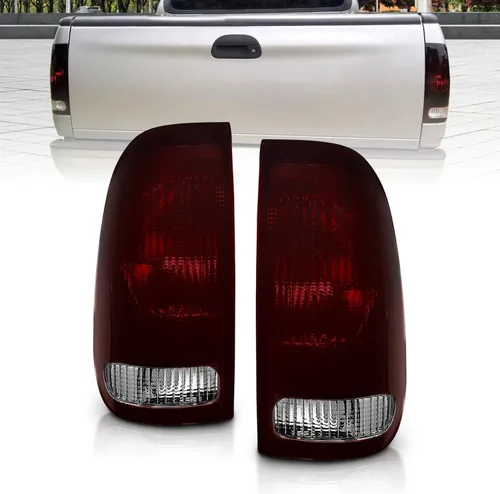 AmeriLite Juego de lámparas de freno para Ford F-Series F150 F250 F350 SuperDuty color rojo humo estilo fábrica OE conjunto de luces traseras
