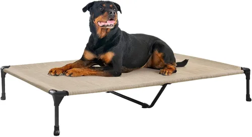 Miniatura 37 de Veehoo Outdoor Elevated Dog Bed for Large Dogs, Cooling Raised Dog Cot Off Ground Hammock Pet Beds with Breathable Mesh, No-Slip Feet, 50"x32
