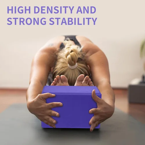 Miniatura 7 de 1 Pack Large Yoga Block 9x6x4 Inches, Sturdy Yoga Foam Blocks, High Density & Non Slip Surface for Yoga, Pilates & Stretching, Fitness Accessories
