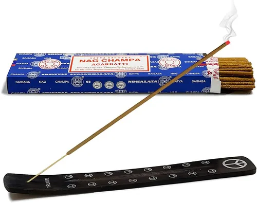 Miniatura 5 de TRUMIRI Paquete de soportes para incienso con varillas de incienso Satya Sai Baba Nagchampa de 3.53 oz (100 g) - Paquete de 1