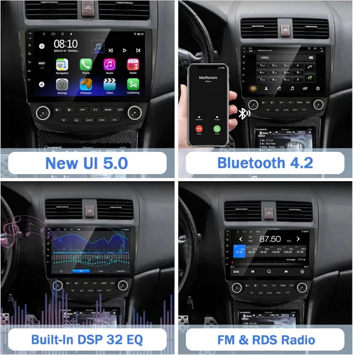 Miniatura 5 de Radio de coche Android para Honda Accord 7ª 2003 2004 2005 2006 2007, estéreo de coche integrado Carplay y Android Auto, con navegación GPS, WiFi