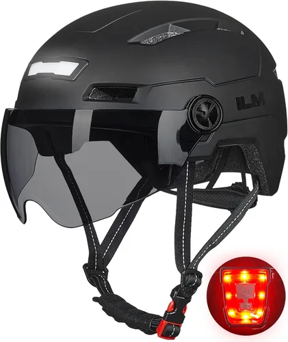 Miniatura 14 de ILM Casco de Bicicleta para Adultos con Luz LED Frontal y Trasera Recargable por USB Cascos de Bicicleta de Montaña y Carretera para Hombres