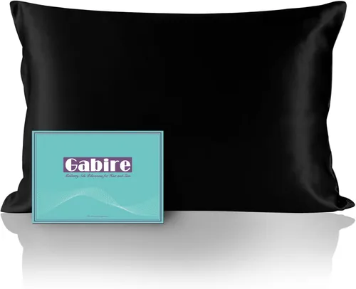 Miniatura 18 de Gabire Funda de almohada de seda de morera para cabello y piel, evita el acné, fundas de almohada de seda real de ambos lados, funda de almohada