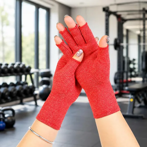 Miniatura 8 de Guantes de artritis – Compresión sin dedos para aliviar el dolor de las articulaciones, guantes de mano cálidos para túnel carpiano para mujeres