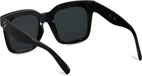 Miniatura 2 de ANDWOOD Lentes de sol de gran tamaño para mujer, marco ancho cuadrado, retro, moderno, protección UV