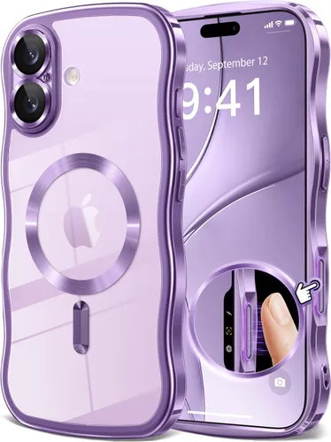 Miniatura 38 de GVIEWIN Funda para iPhone 16 Pro Compatible con MagSafe, Mejorada [Protección Completa de la Cámara][Marco de Ondas Lindo][Protección de Grado