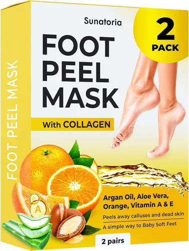 Miniatura 8 de SUNATORIA Máscara exfoliante para pies (paquete de 2) – Mascarilla exfoliante para pies secos agrietados y callos – Mascarilla de piel suave al Aloe