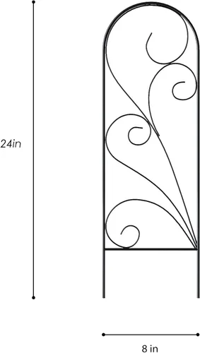 Miniatura 2 de Zhongma Paquete de 4 enrejados de metal de 24 pulgadas para plantas en macetas que trepan, interior y exterior, enrejado de soporte para plantas