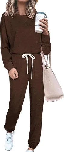 Prettygarden - Conjunto de pijama de dos piezas para mujer, diseño de teñido anudado, sudadera informal de manga larga con pantalones largos, ropa