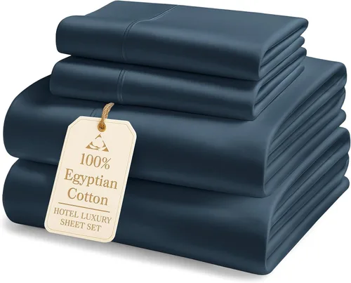 Miniatura 32 de Lane Linen Sábanas 100% de algodón egipcio, tamaño King, naturalmente transpirables y duraderas, cómodas para el invierno, ultra suaves, comodidad