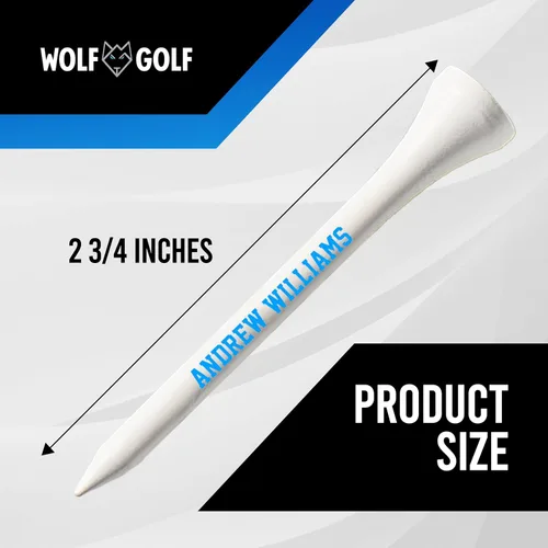 Miniatura 2 de Camisetas de golf personalizadas, elige fuente y color, juego de regalo, juegos de 50, 100 o 200 camisetas blanco (50 - WHITE)