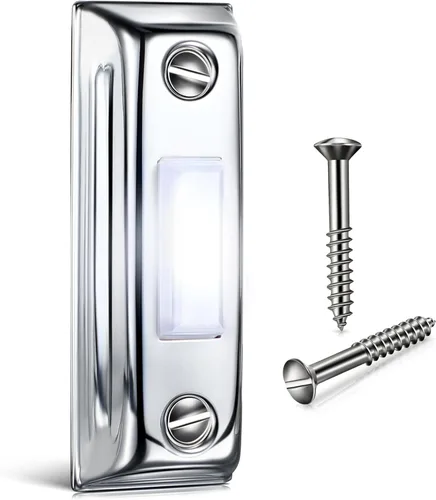 Miniatura 8 de Dreyoo Botón Pulsador de Timbre de Metal, Botón de Timbre de Puerta de Metal Resistente con Cable LED Iluminado Montado en Pared Botones Pulsadores