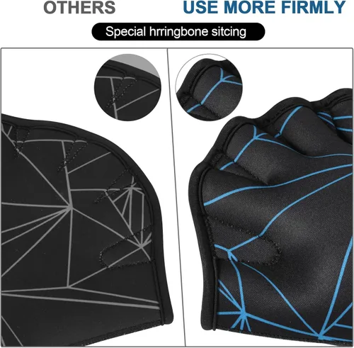 Miniatura 5 de TAGVO Guantes acuáticos de natación, guantes acuáticos para ayudar a la resistencia de la parte superior del cuerpo, guantes de natación con malla