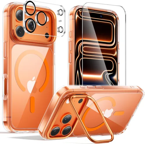 Miniatura 28 de Tigowos - Funda magnética para iPhone 15, resistente a las caídas, sensación de piel mate, a prueba de golpes, delgada, negro mate