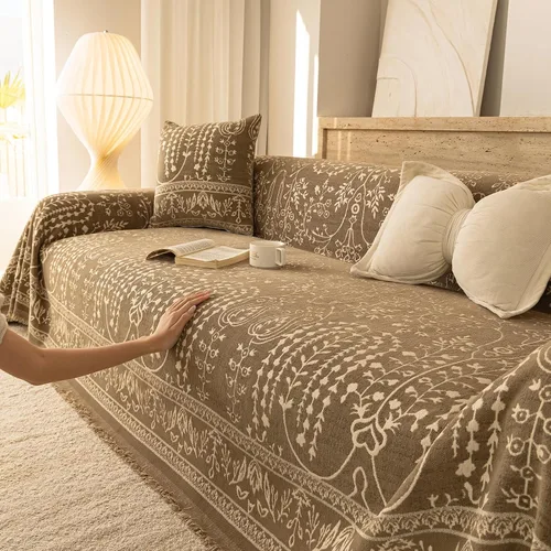 Miniatura 68 de ROOMLIFE Funda de sofá con estampado de leopardo para sofá de 3 plazas, lavable, protector de muebles para perros, funda de sofá suave