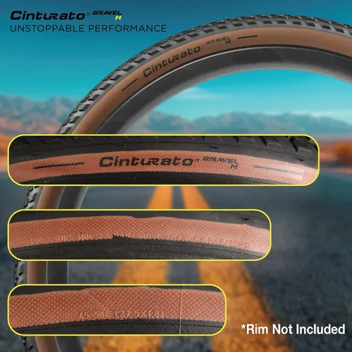 Miniatura 2 de Pirelli Cinturato Gravel M Classic 45-584 (650 x 45c) - Neumático de grava para bicicleta de grava, diseño específico para terreno mixto, compuesto